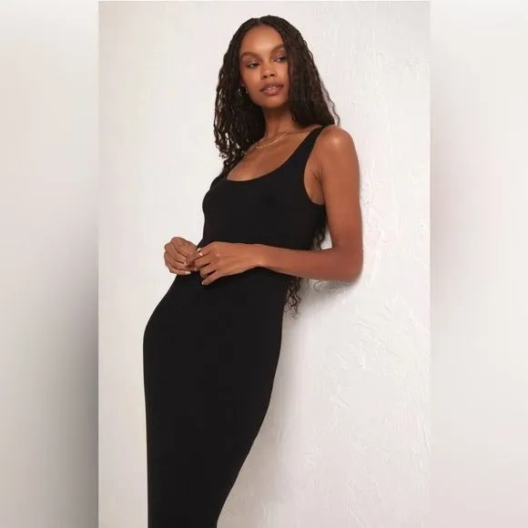 Z Supply Viviana Rib Maxi Dress Black New