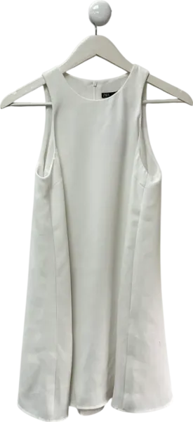 ZARA White Plain Tank Dress With Built In Shorts UK S